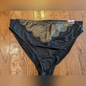 Lane Bryant Cacique Black & gold high leg cheeky panty size 22/24